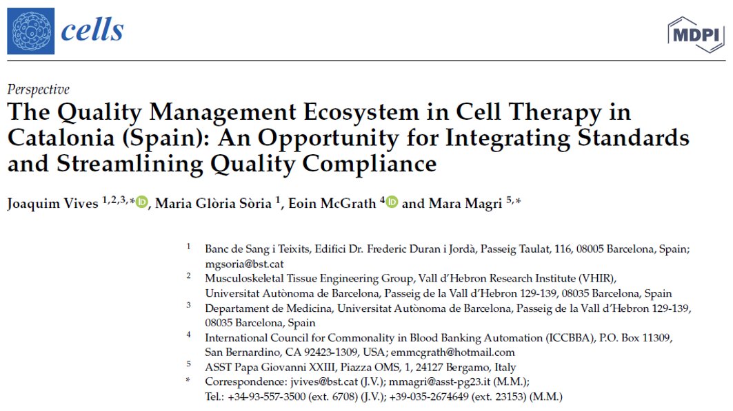 It was at the 44th Annual Meeting of <a href="/TheEBMT/">The EBMT</a> in Lisbon that we presented the landscape of #qualitymanagementsystems in #celltherapy and their evolution to adapt to current #CGT #developments. Today, the paper is out describing this unique ecosystem.
mdpi.com/2073-4409/11/1…