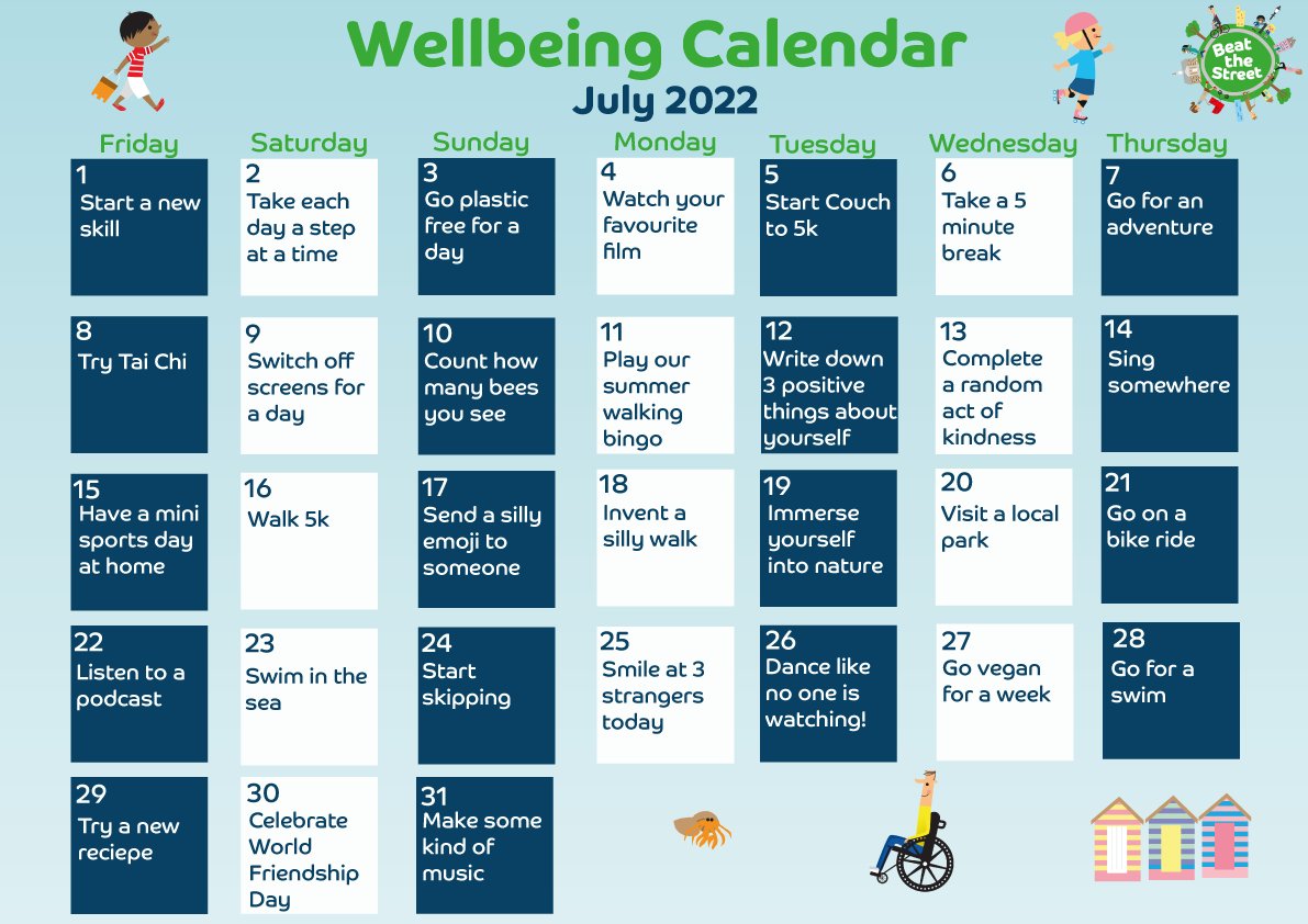 We can't believe it's July already! A new month means a brand new #wellbeing calendar let us know how many you check off below 👇