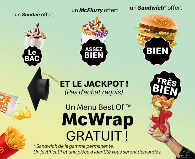 🐀 🍔
Pour les rats qui viennent d'avoir leur #BAC2022 
Y'a plein de McDo qui offrent des Sundae, McFlurry, Menu Best of... 👇
➡ dlbs.fr/ueJT0 ⬅ 
#bonplan
