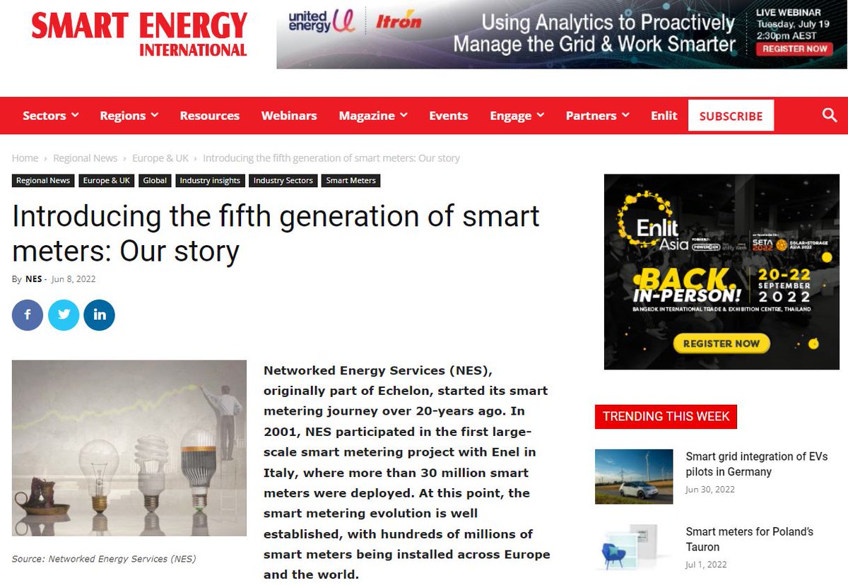 networkedenergy's tweet photo. "Since producing its first smart meters about 20-years ago, the experience and many lessons learned have put NES in a position to now offer the 5th generation of smart meters". Read the latest article to find out more. https://t.co/qgUuAGTkvT
#energytransition #smartmeters #osgp https://t.co/npCSy1paU9