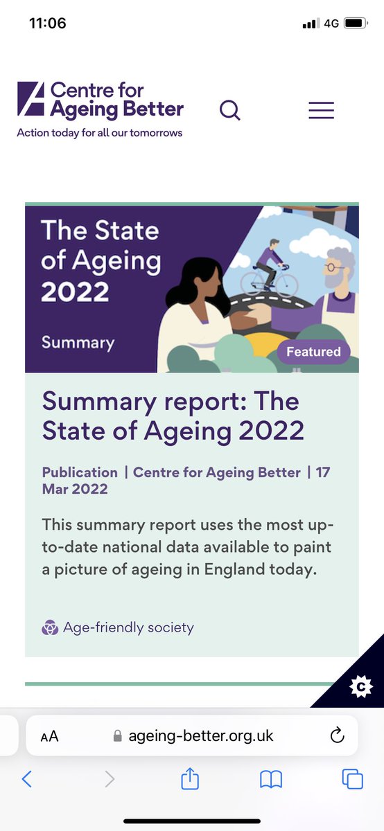 A wealth of publications available via ageing-better.org.uk - hearing about robust data on work, and on inequalities as part of the UK Network of Age-friendly Communities Conference #AgeFriendlyUk