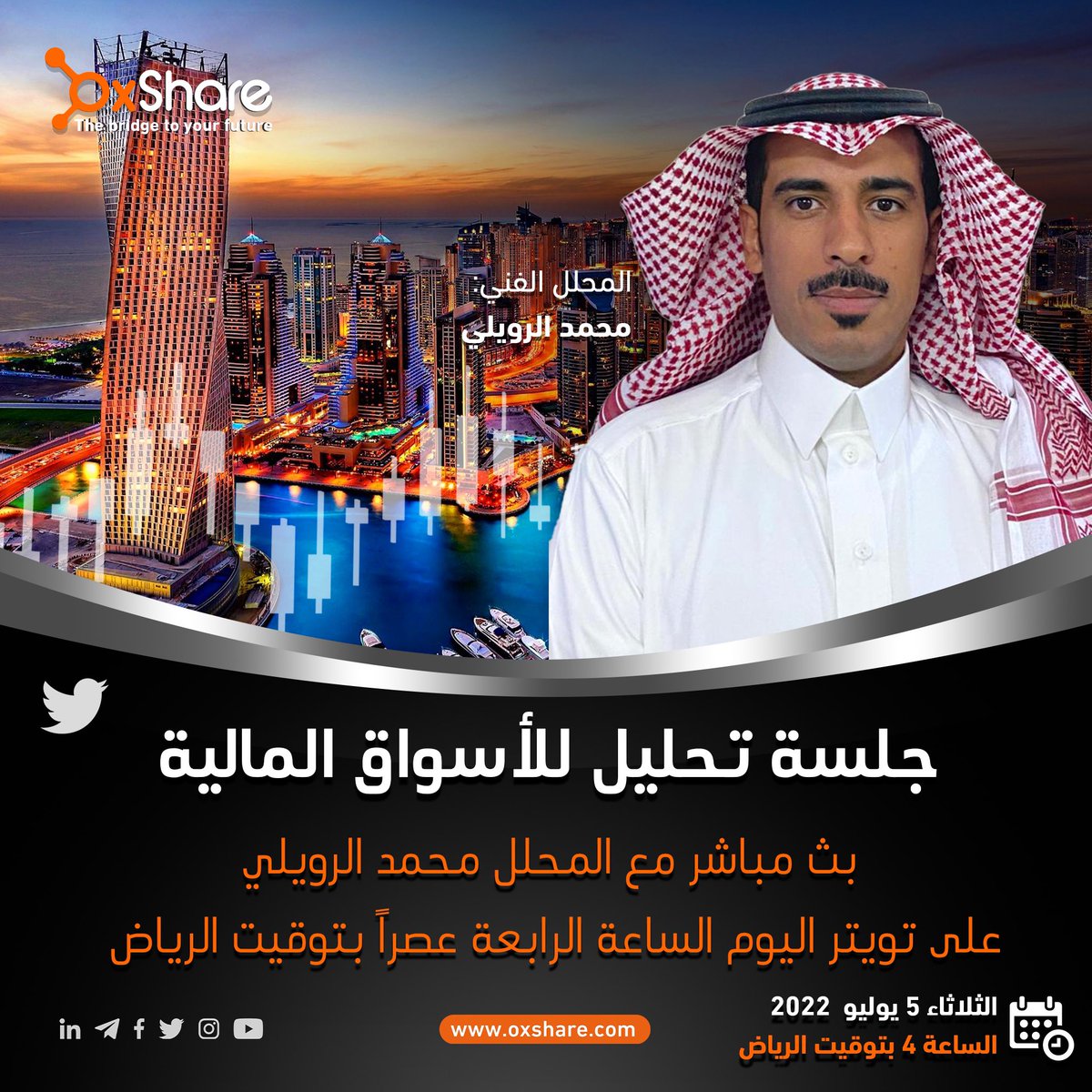 إنتظروا البث المباشر اليوم في جلسة تحليل للأسواق المالية مع المحلّل محمد الرويلي الساعة الرابعة عصرًا بتوقيت الرياض.
#اوكس_شير #بث_مباشر #تداول