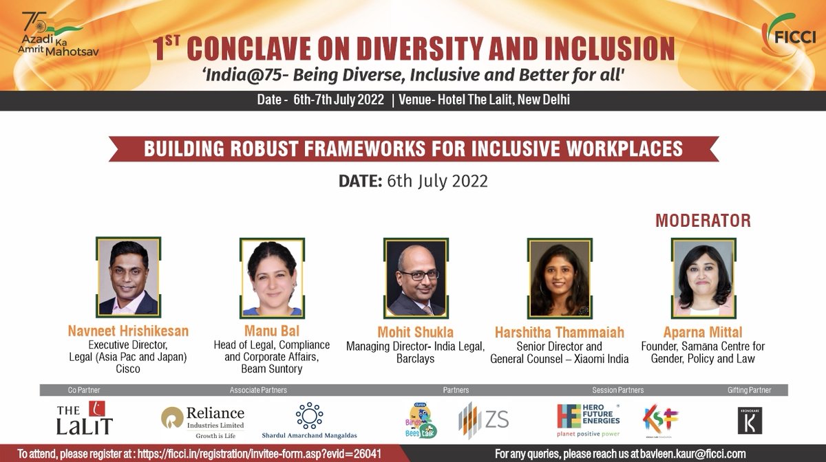 ficci_india's tweet photo. Join us at the session on 'Building Robust Frameworks for Inclusive Workplaces' at the first FICCI Conclave on Diversity and Inclusion on 6th July in New Delhi. 

To register, visit https://t.co/6RiZhaizfN https://t.co/PUvrVf6dwc