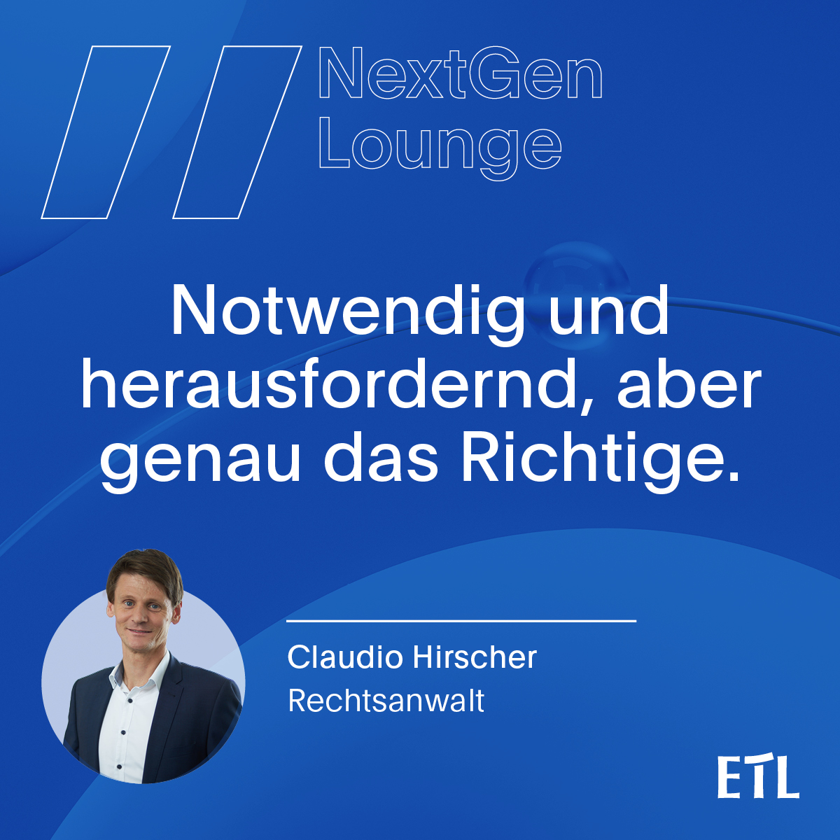 ETLGruppe's tweet photo. Morgen findet die #NextGenLounge statt! Zusammen mit unseren Gästen beleuchten wir die Rolle der nächsten Generation bei der #Unternehmensnachfolge. @zeppelin 

➡️ Für die #NextGen Lounge anmelden: https://t.co/95spS4M2e9

#etl #nächstegeneration #neuegeneration #etlevent https://t.co/hLxPlXzEvh