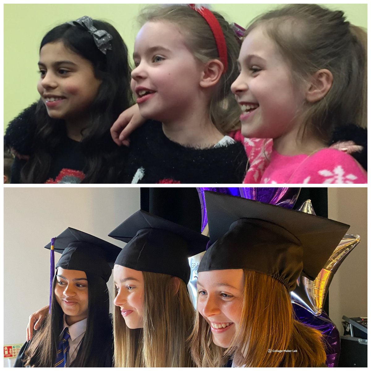 CharlieBBurton's tweet photo. Year 6 to year 9 and they’re still good friends. Thanks for the graduation 👩‍🎓 ceremony @KirkBalk. #graduation2022 #year9 https://t.co/S3d57En724