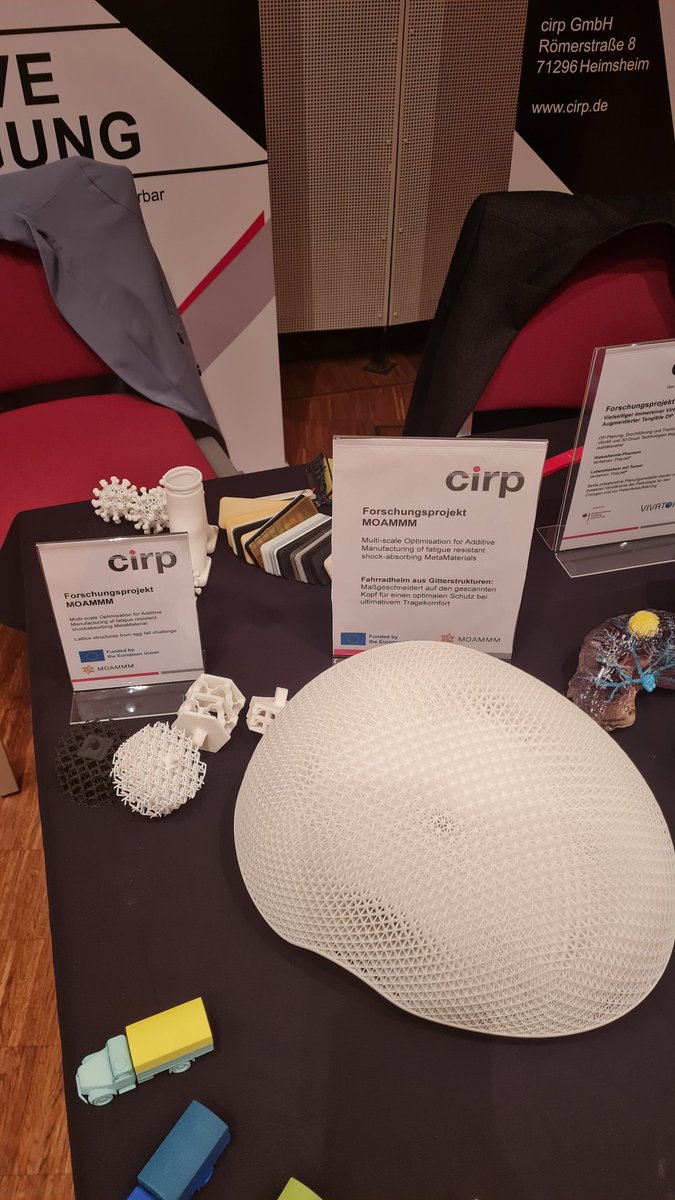 CirpGmbh's tweet photo. @CirpGmbh  is at 2nd symposium additive manufacturing in Remchingen! Take a look on our  @MOAMMM_eu  bicycle Helmet!
@EUeic @ihk @handwerkskammer @LeichtbauBW 

#3dprint #AdditiveManufacturing #innovation https://t.co/Lv1EgJghaB