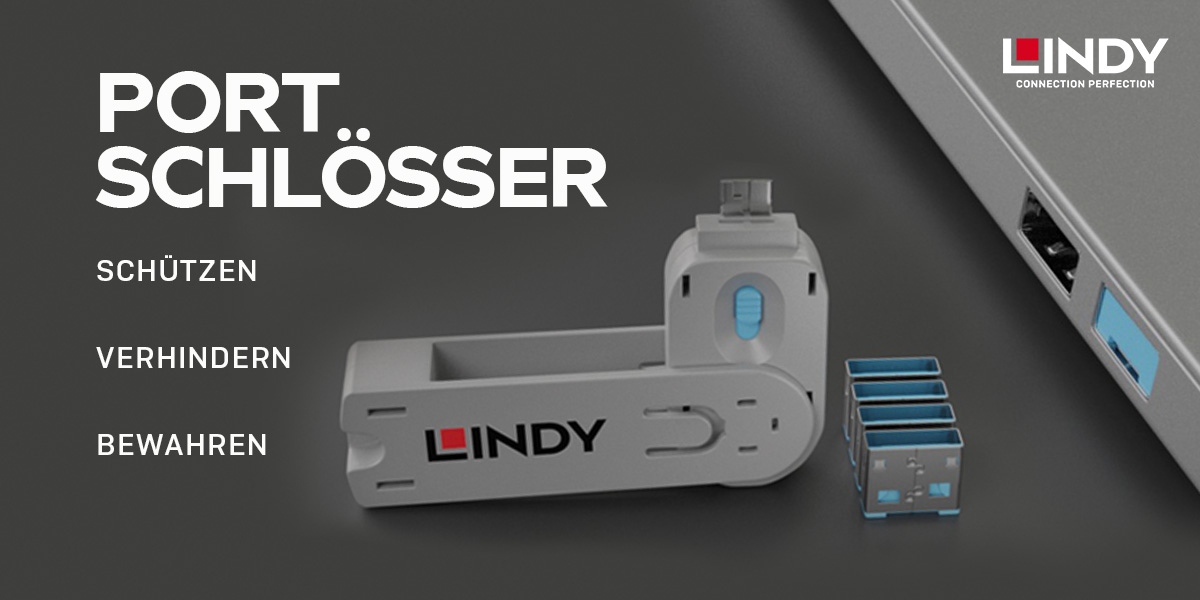 Safe: Vier Port Schlösser für USB mit Schlüssel sind die ideale Lösung, um schnell USB Ports gegen unberechtigten Zugriff zu sichern.
Verhindere das unberechtigte Kopieren sensibler Daten aus dem Rechner bzw. dem Netzwerk.

#lindy #connectionperfection #security