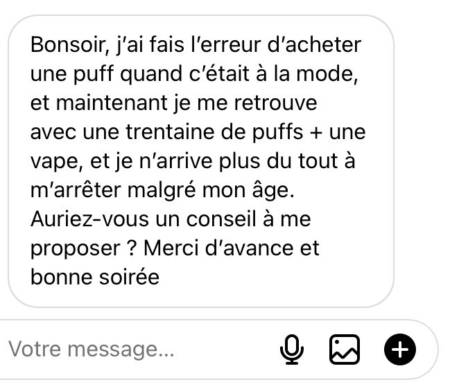 KettyDeleris's tweet photo. Ceux qui me disent … « tu exagères avec les puffs… franchement ils sont très peu à en consommer »
Et bien j’invite ces même personnes à répondre à ces messages que je reçois quasi quotidiennement 🤬🤬 https://t.co/gV4V9UgV8Q
