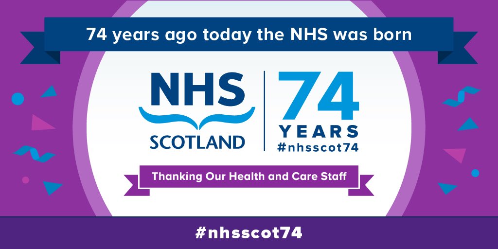 Happy birthday to our NHS in Scotland. Hard to adequately articulate my gratitude or sense of pride in colleagues who work tirelessly every day across all the many professions. Thank you. #nhsscot74