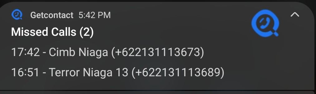 th1rt33nth's tweet photo. Nih telemarketer-nya @CIMBNiaga orang2nya dilatih untuk pantang menyerah apa gmana sih? Udah 8x missed call seharian ini.. Thanks to @getcontact jadi gak perlu angkat.. 😅 https://t.co/DCQBYAhl4I