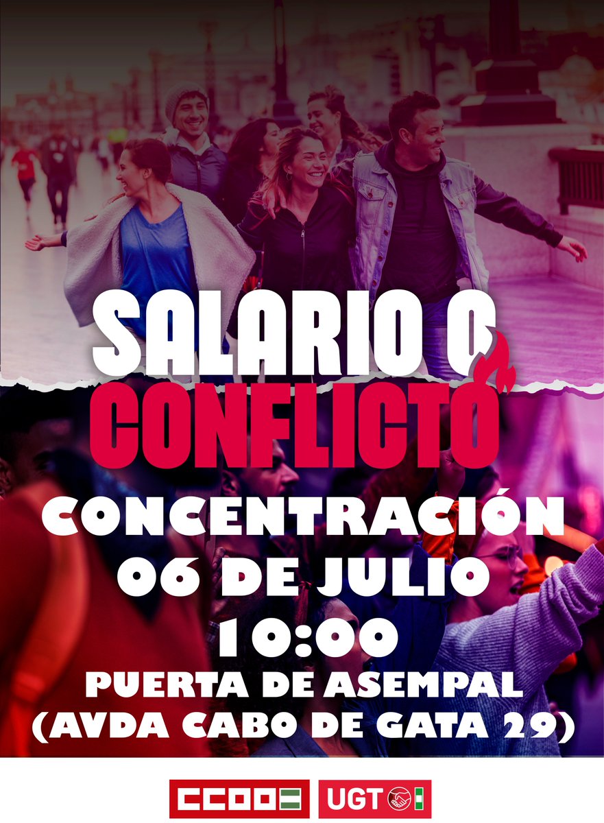 🔴#SalarioOConflicto | 📅Mañana, 6 de julio, a las 10:00 en la puerta de <a href="/asempal/">ASEMPAL</a>  nos movilizamos para exigir subida de salarios frente a la fuerte subida de precios

❗Las empresas se enriquecen. Y lxs trabajadorxs no vamos a volver a pagar con pobreza y pérdida de derechos