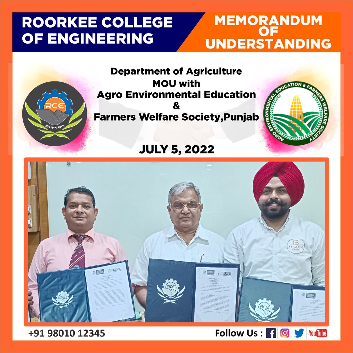 RCE_Alumni's tweet photo. @RCERoorkee 𝗥𝗼𝗼𝗿𝗸𝗲𝗲 𝗖𝗼𝗹𝗹𝗲𝗴𝗲 𝗼𝗳 𝗘𝗻𝗴𝗶𝗻𝗲𝗲𝗿𝗶𝗻𝗴 &amp; 𝗔𝗴𝗿𝗼 𝗘𝗻𝘃𝗶𝗿𝗼𝗻𝗺𝗲𝗻𝘁𝗮𝗹 𝗘𝗱𝘂𝗰𝗮𝘁𝗶𝗼𝗻 &amp; 𝗙𝗮𝗿𝗺𝗲𝗿𝘀 𝗪𝗲𝗹𝗳𝗮𝗿𝗲 𝗦𝗼𝗰𝗶𝗲𝘁𝘆 (𝗔.𝗘.𝗘.𝗙.𝗪.𝗦.) 𝗺𝘂𝘁𝘂𝗮𝗹𝗹𝘆 𝘀𝗶𝗴𝗻𝗲𝗱 𝗮 𝗠𝗢𝗨 for students development program. https://t.co/jNHoIlBvN5