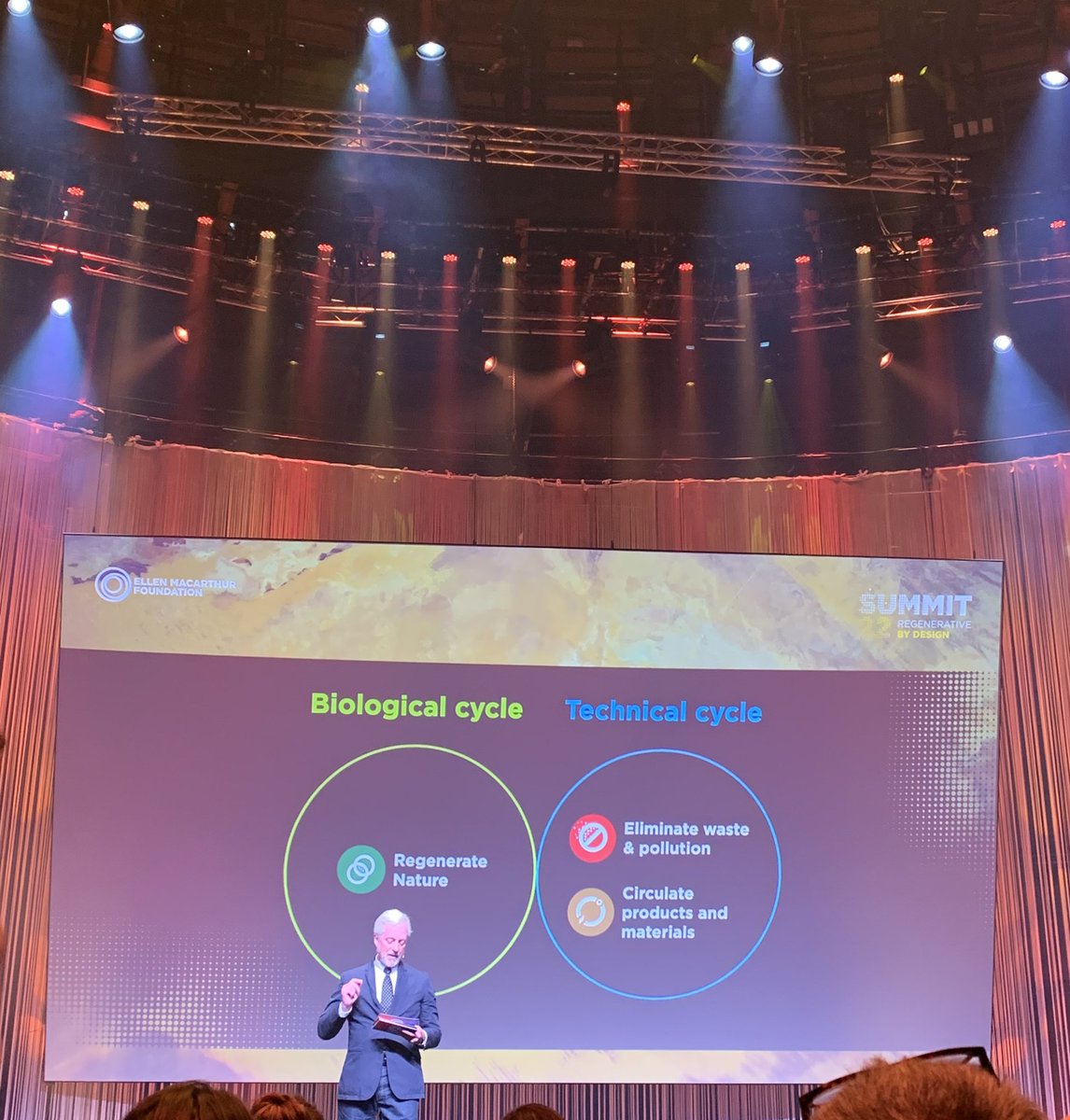At the <a href="/circulareconomy/">Ellen MacArthur Foundation</a> #EMFsummit22 #Regenerative by Design. Great opening talk by #EMF CEO Andrew Morlet on principles for finite and renewable resources #circulareconomy