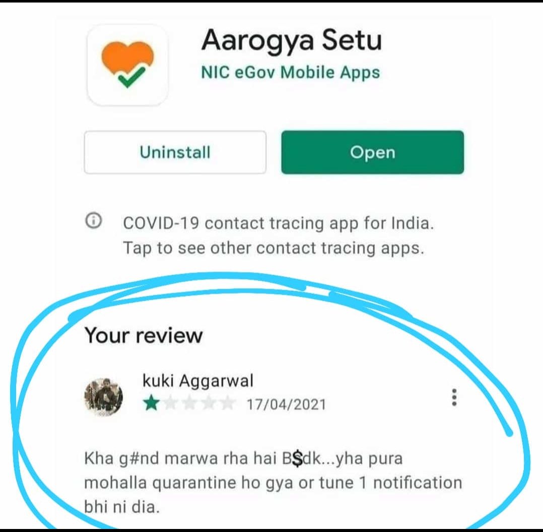 #ArogyaSetu ka review padhiye 🤣🤣