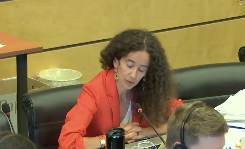 atheistie's tweet photo. In today's final question, Ms. Hélène Tigroudja of the UN Human Rights Committee has reminded Ireland it did not give any information about its commitment to provide a greater number of non-confessional or secular schools and remove religious oaths. #ICCPRIreland https://t.co/atyexcvaYU