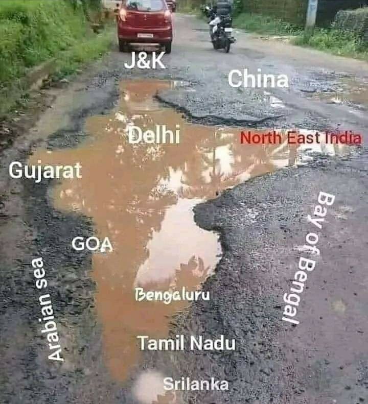 Need need of maps to teach children 

Just take them out .......🤪🤪

#Potholes #badroads