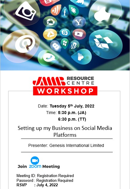 jmmbgrouptt's tweet image. 𝗥𝗲𝗴𝗶𝘀𝘁𝗲𝗿 𝗧𝗼𝗱𝗮𝘆!

🗒 Topic: Setting up your business on Social Media Platforms 
📅 Date: 5th July 2022
⏰ Time: 6:30pm
💻bit.ly/3P5JHyu  

#jmmbtt #jmmbgrouptt #JMMBSME #SMEResourceCentre
#marketing #SME # #socialmedia