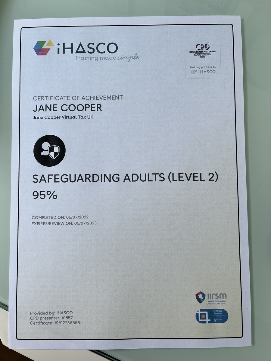 Not bad for a mornings work 
Safeguarding Adults