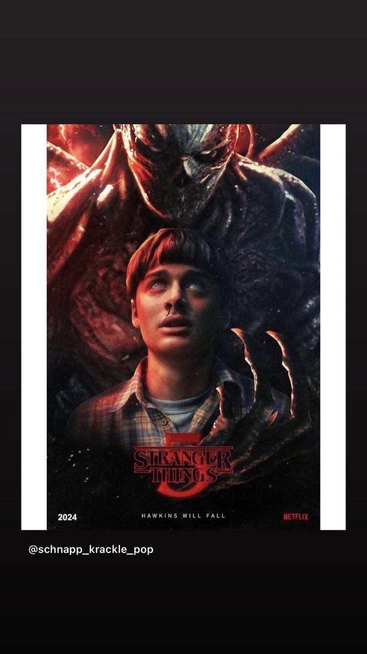 Noah Schnapp Brasil on X: Foto do Noah Schnapp via Instagram Stories,  respostando uma arte criada pelo designer Axel Almirón, um poster  alternativo pra quinta temporada de Stranger Things (via almirondesigner)  📸💫