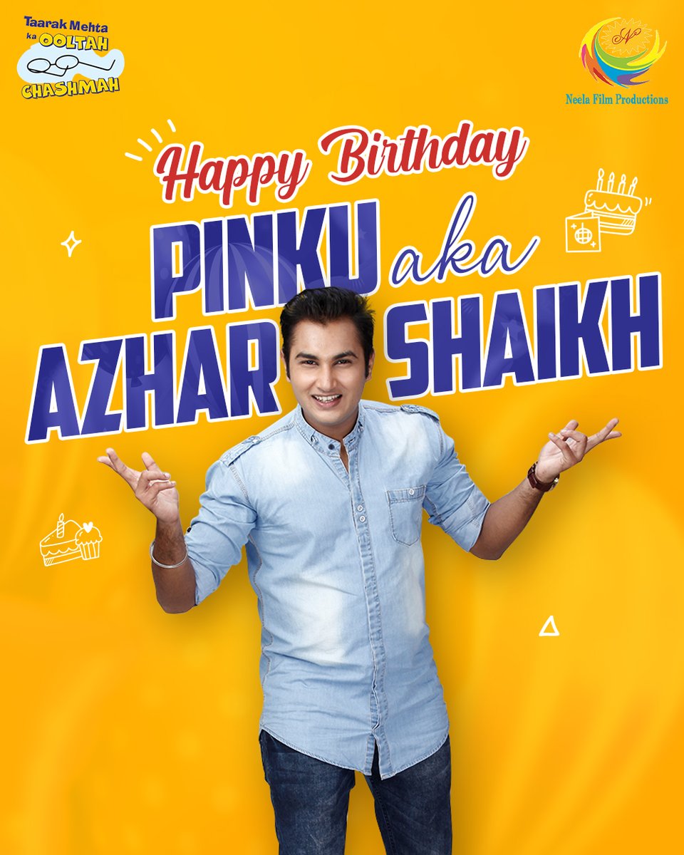 TMKOC_NTF's tweet photo. Wishing our very special Pinku aka #AzharShaikh the happiest birthday🥰🥰🥰
Tapu Sena would be incomplete without you!!
#TMKOC #TaarakMehtaKaOoltahChashmah #GokuldhamUniverse #TMKOCComedy #Entertainment #TapuSena #Pinku #happybirthday https://t.co/ZogdPU5EzI