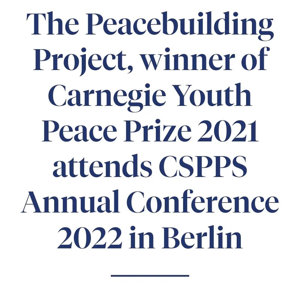 PeacebdgProject's tweet image. The Peacebuilding Project attended the @idps_cspps Annual Conference 2022 in Berlin! Read the article published by @PeacePalace here ⏩
vredespaleis.nl/the-peacebuild…

#CSPPS2022 #SafeguardingPeace #ShiftingPriorities #peacebuilding #PeacePalaceTheHague #CarnegieYouthPeacePrize