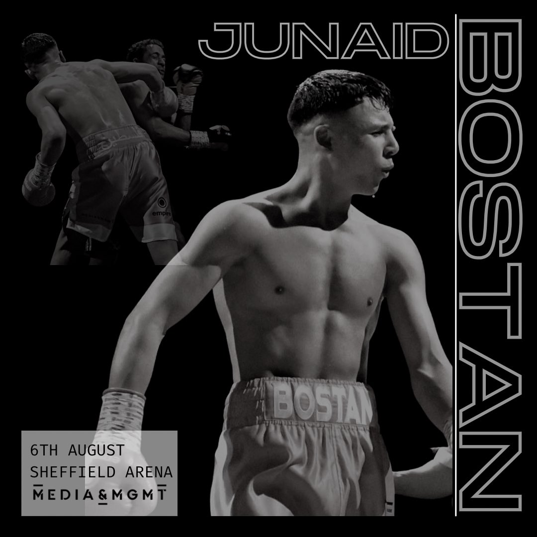 PointOne_mgmt's tweet photo. August 6th, Junaid will be on the big stage where he belongs. 

He will fight at Sheffield Arena on the Matchroom Show. 

To sponsor @jdbostan , contact us on justask@mediamgmt.co.uk 

#infromthestart #junaidbostan #jboss #sheffield #steelcity #sheffieldarena #boxing #mediamgmt https://t.co/0LXq1Qtycs
