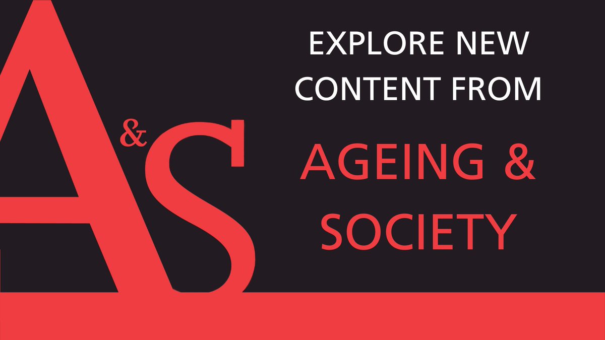 Explore <a href="/Ageing_Society/">Ageing&Society</a>, an interdisciplinary and international journal devoted to advancing the understanding of ageing, published by <a href="/CambridgeUP/">Cambridge University Press</a> in association with @britishgerontology: bit.ly/3IcES4p
