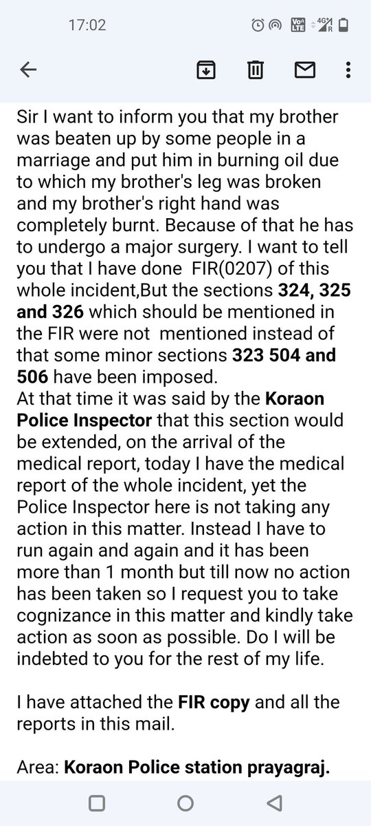 singhrp411's tweet photo. @ShaileshP_IPS Hi sir,
Welcome to prayagraj.
i need your your help on below matters.
FIR:0207
Koraon police station.
It has been more than a month but no action are taken yet https://t.co/U2km0taNLb