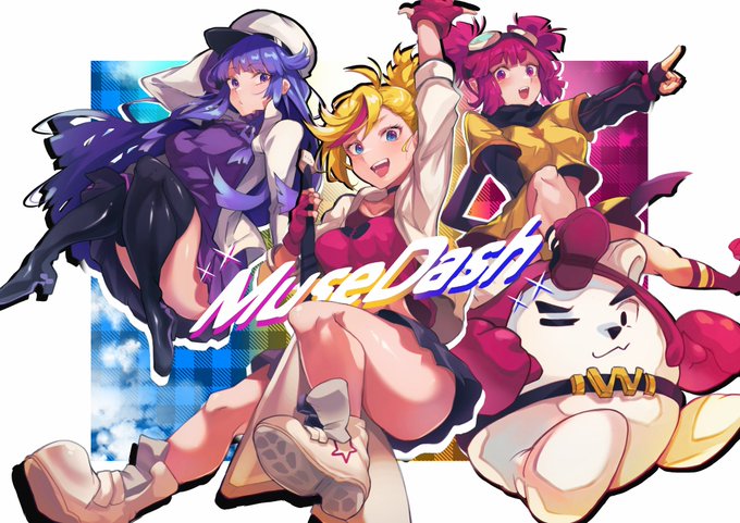 #MuseDashCrazy4thAnniversary 
#MuseDash #MuseDash
MuseDash4周年おめでとうございます!記念イラストを描いてみました! 