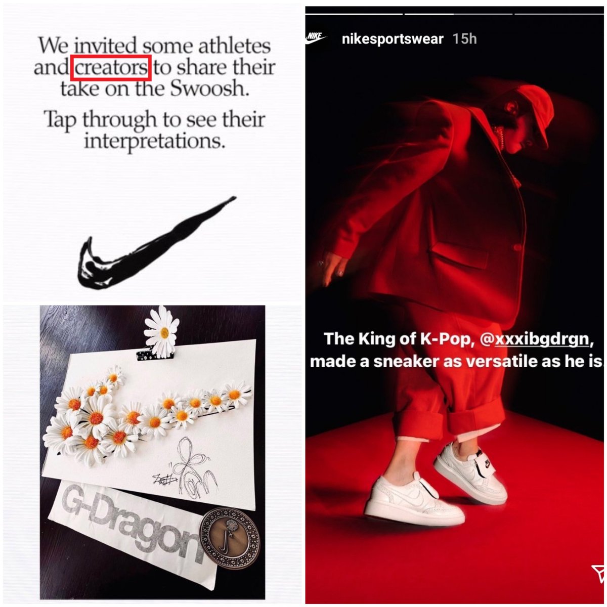 WhiteTamar1's tweet photo. #GDRAGON as 'The Creator' and 'King of Kpop' by Nike ✔️👑.
#peaceminusone #kwondo1 #nike https://t.co/mF6SKnfqcN