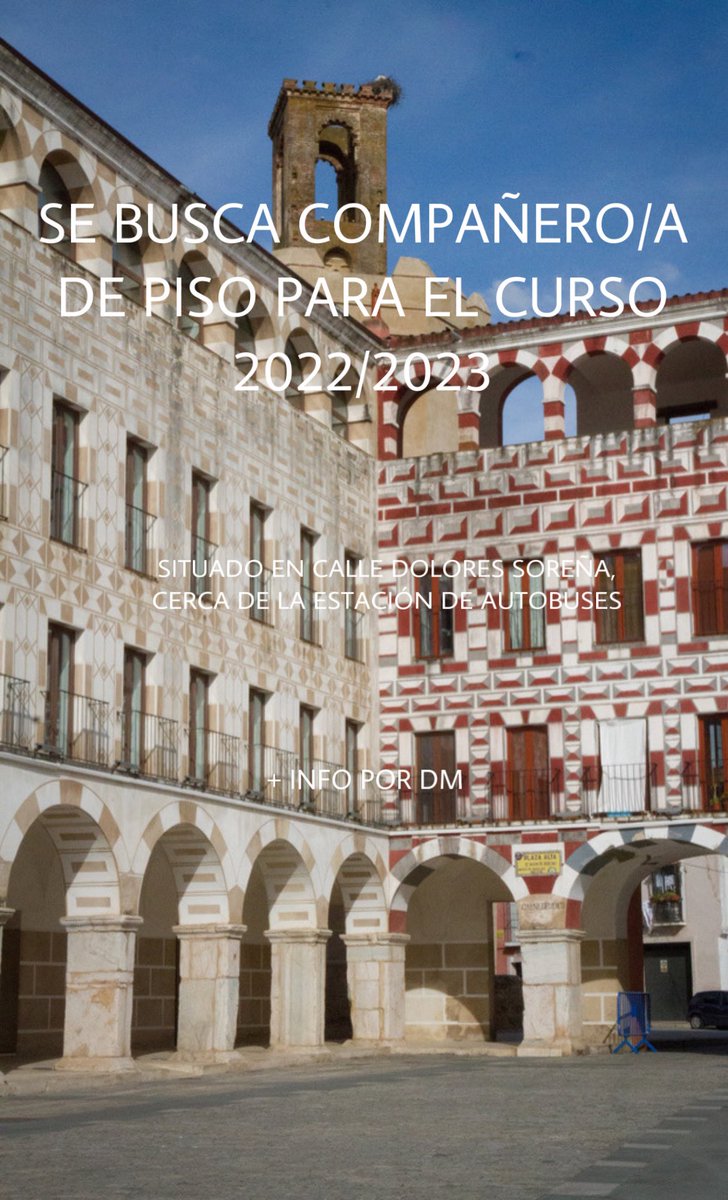 nereallanos44's tweet photo. 📌Badajoz
Buscamos compañero/a de piso para el curso 2022/2023.
Buena zona (centro), cerca de la estación de autobuses, con múltiples combinaciones, supermercados, restaurantes…
+ info por privado 
@Myriamrc_13 #pabloelias

Se agradece difusión 🫠 https://t.co/gYnBOr5892