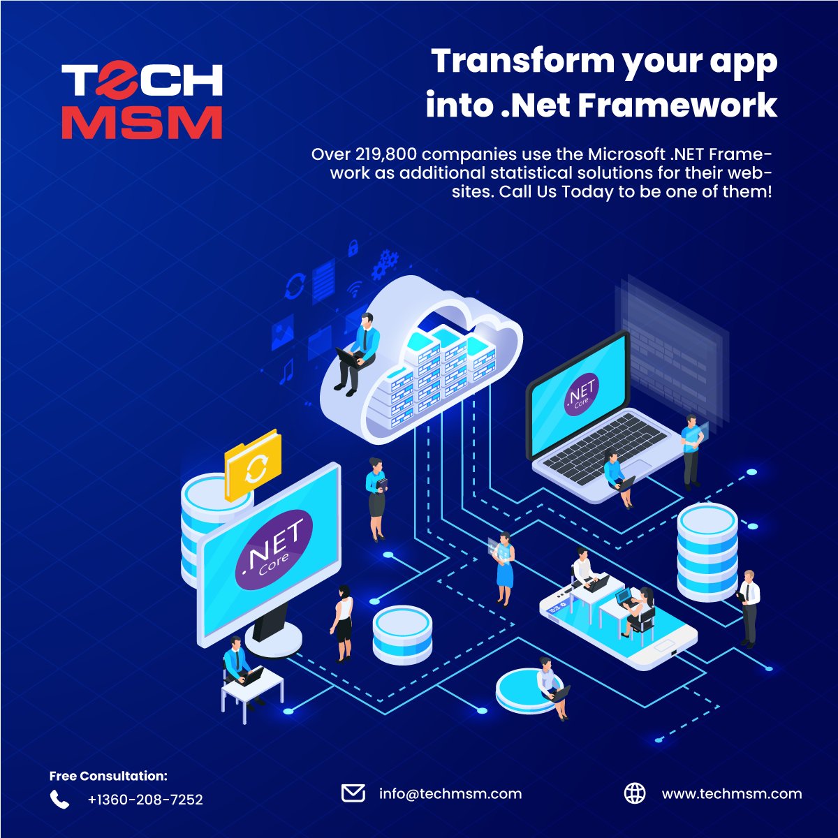 TechMSM1's tweet image. Over 219,800 companies use the Microsoft .NET Framework as additional statistical solutions for their websites. Call Us Today to be one of them!
#techmsm #dotnet #microsoftdotnet #mobileappdevelopment #webdevelopment #digitalmarketing