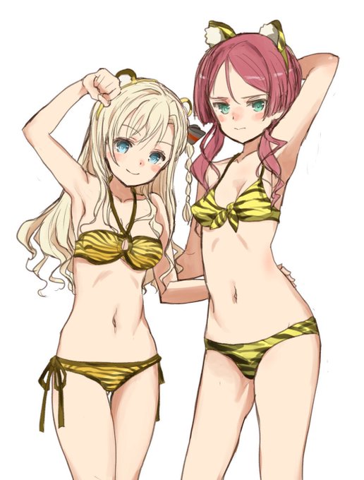 #ビキニの日 らしいので #はいふり のミーちゃんのむさんの副長コンビ。 