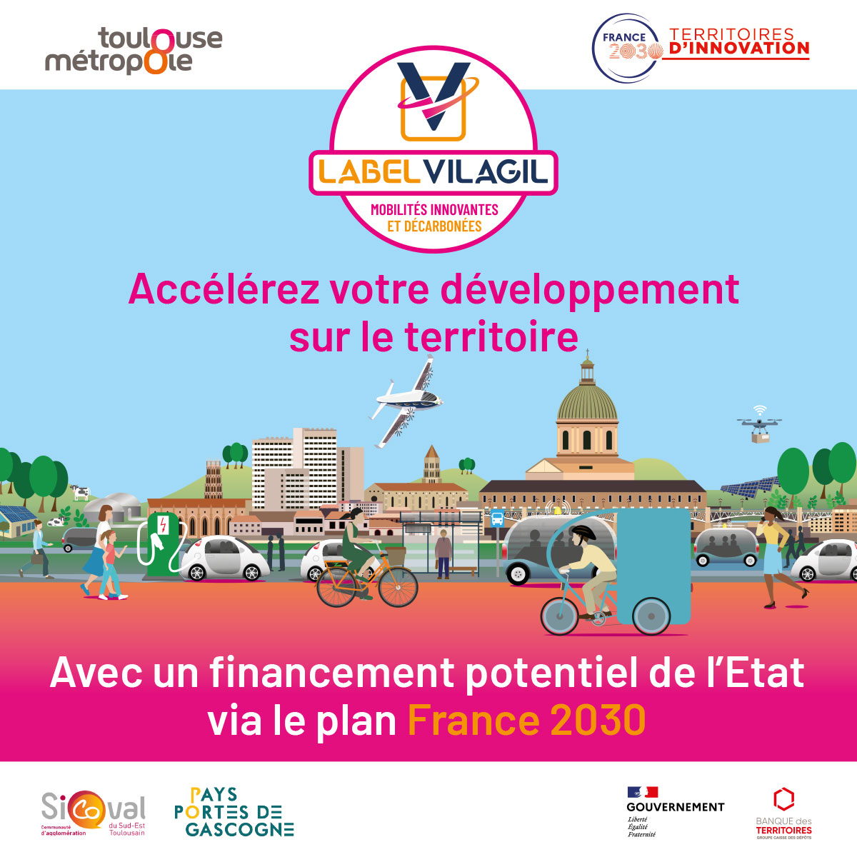 Vous développez une solution de #mobilité innovante et décarbonée sur l’agglomération toulousaine et cherchez un soutien de l’Etat via le Plan #France2030 ? 

Pour candidater et rejoindre la dynamique #Vilagil, rendez-vous sur : toulouse-metropole.fr/-/vilagil?utm_…