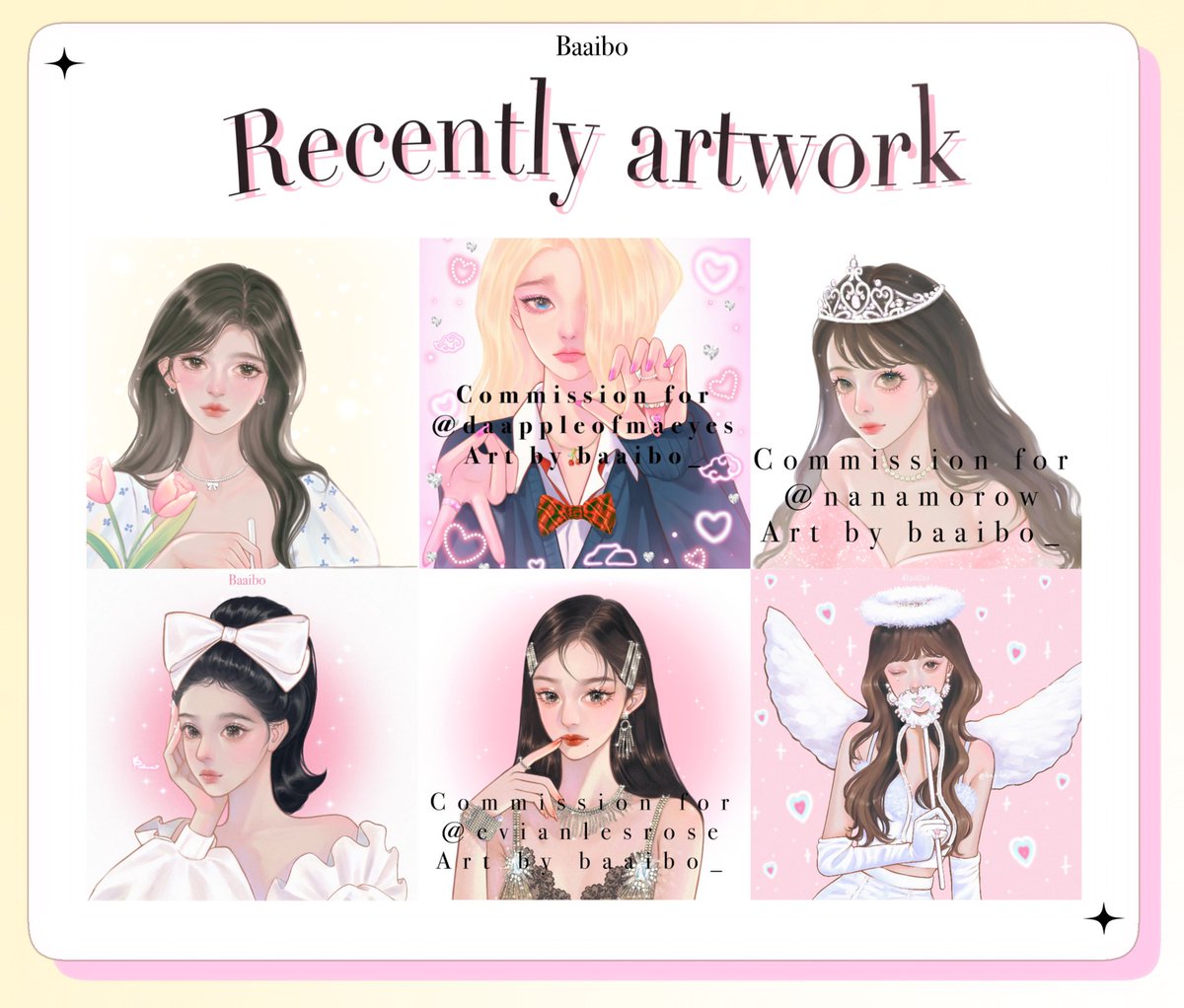 🪄ฝากคอมมิชชั่นเดือนสิงหาคมค้าบบ 🎀✨

มีการเพิ่มราคาสเกล bust up กับ half body ตามภาพนะคะ
เริ่มคิวเดือนสิงหาคม 
ผลงงานเพิ่มเติมดูได้ที่ #baaibogal 

🌷สอบถาม / จองคิว DM เข้ามาได้เลยค้าบ
👛ช่องทางการชำระเงิน ธนาคารกสิกร

#commissionsopen #commissionTH #คมชโฮมุ้