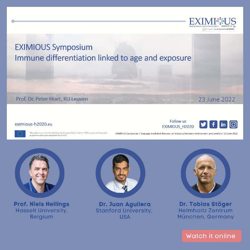 EXIMIOUS_H2020's tweet photo. A big thank you to our guest speakers @HellingsNiels  @matemedico @TobiasStoeger2 and those who joined us for the 3rd EXIMIOUS Symposium! Did you miss it? 
Watch the full recording, read the highlights and subscribe to be updated on the next events👇
#exposome
