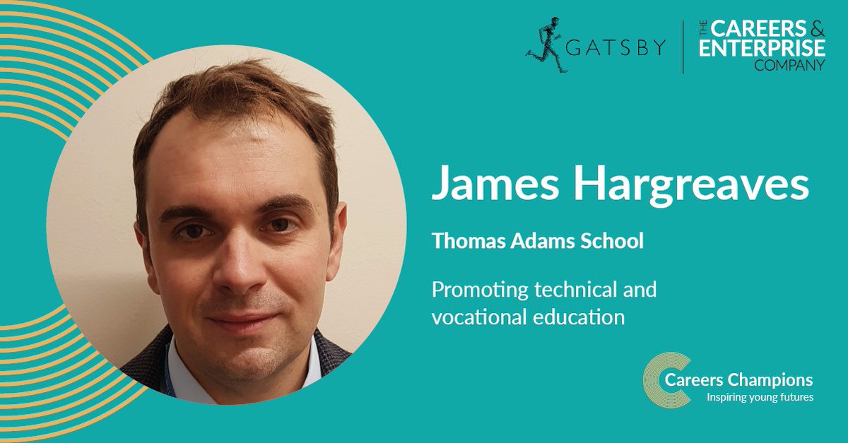 James puts careers at the forefront of his teaching and shares his passion for apprenticeships with his students and young people across his region. #CECCareersChampions 

bit.ly/3bBfb1e