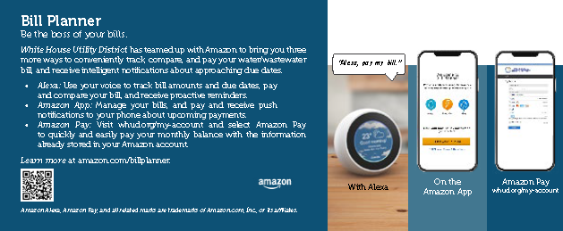 WHUD_H20's tweet photo. Here's a way to make life a little easier....link your WHUD account with Amazon! You can get bill reminders, usage information, pay with Alexa voicepay, and more! Details at https://t.co/yVmSZR0sgu. https://t.co/IBBgytEKa3