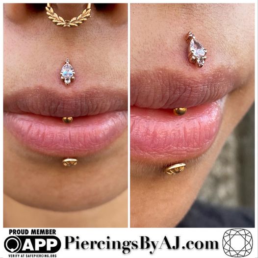 NJ Tattoo & Piercing on Twitter "Vertical philtrum piercing after