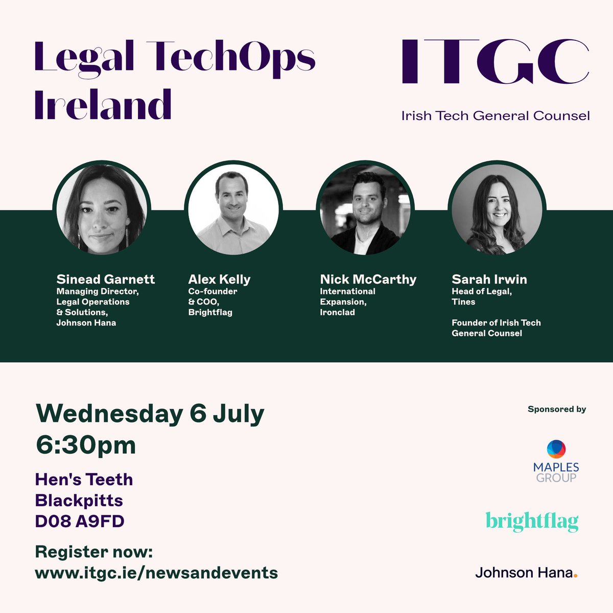 Last chance to sign up for our summer festival, Legal TechOps Ireland, happening tomorrow night 6 July at @Hensteethstore in Dublin! DM us or link in bio to register 🎉 #legaltechgc #legaltech #legalops #legalinnovation #party #peerforum