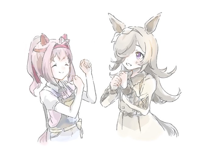 う〜〜! うまだっち! う〜〜!

#ウマ娘 #ハルウララ  #ライスシャワー 