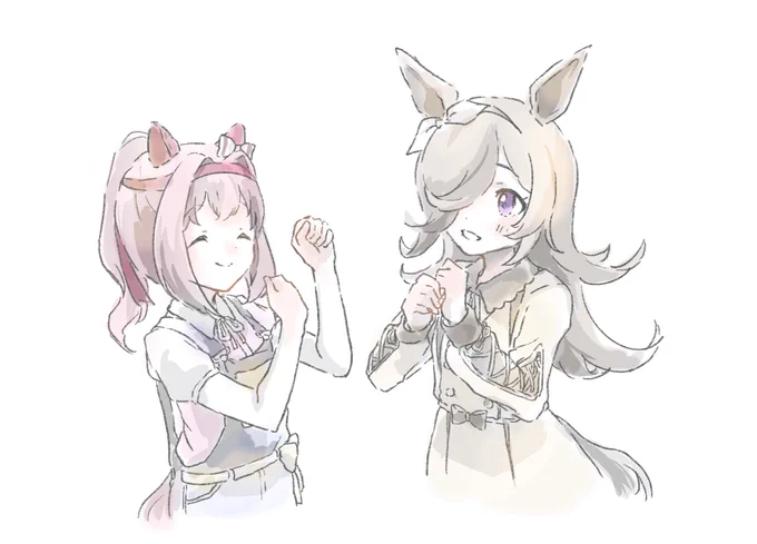 う〜〜! うまだっち! う〜〜!

#ウマ娘 #ハルウララ  #ライスシャワー 