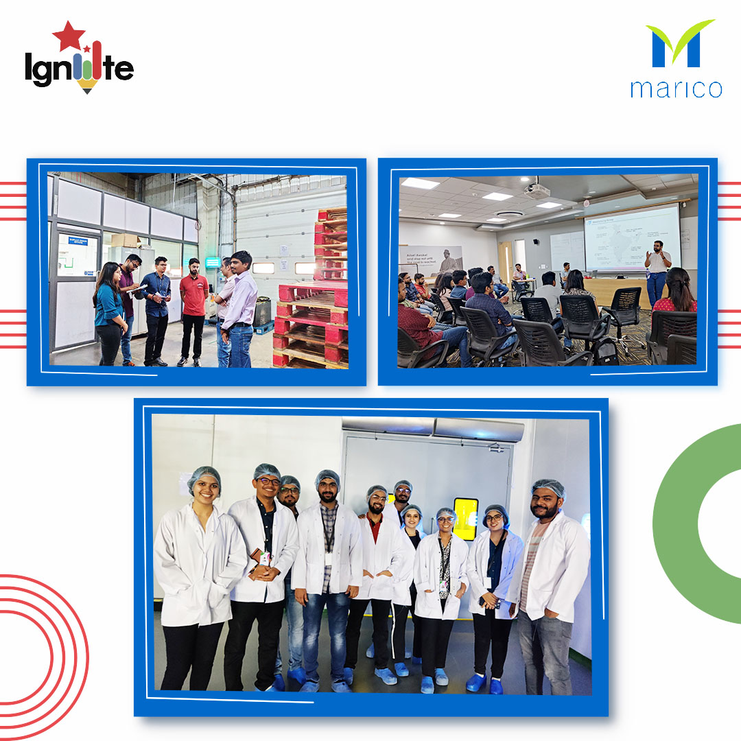 MaricoLimited's tweet photo. Marico's #IgniteTribe experienced a 360-degree manufacturing process during their visit to our Plant in Sanand. It was a fun-filled day where MTs indulged in engaging &amp; insightful activities &amp; sessions.
They experienced the plant in full action &amp; it nudged them to #GrowBeyond! https://t.co/oDW9UAb16x