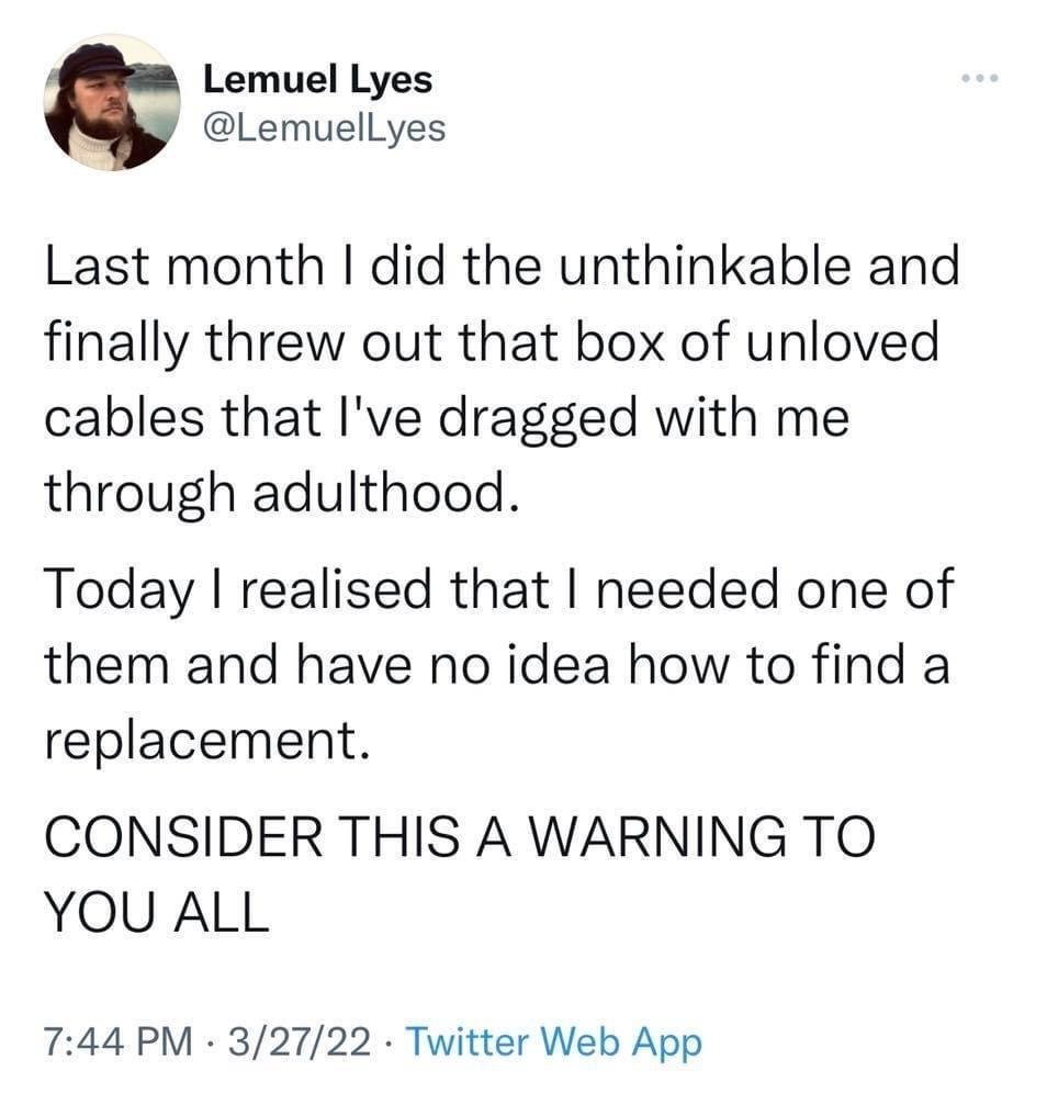 HackingDave's tweet image. As I was planning on throwing away my magical cable box of wires I&apos;ve collected for over 20 years this week....