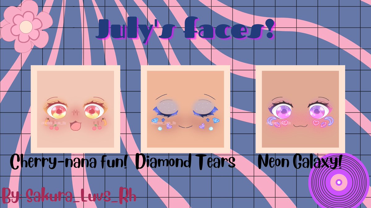 SakuraRbxHiatus's tweet photo. July face pack!
submitted last month! (untag with replying pls!)
#royalehighart #katerhfaces #royalehigh #RHTC #royalehighconcept #Royalhigh #robloxart #Roblox @Kittzillaa @nightbarbie https://t.co/yI2S5FEzoI