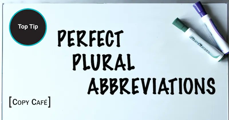Copy_Cafe's tweet photo. Do you know how to properly indicate the plural version of an abbreviation? Quick hint: it *does not* involve a random apostrophe! Learn how to make a better impression with this week’s Top Tip: https://t.co/VUW6rpLYEi
#SmallBusiness #Copywriting #Consultants https://t.co/p2ZPsmLnMC