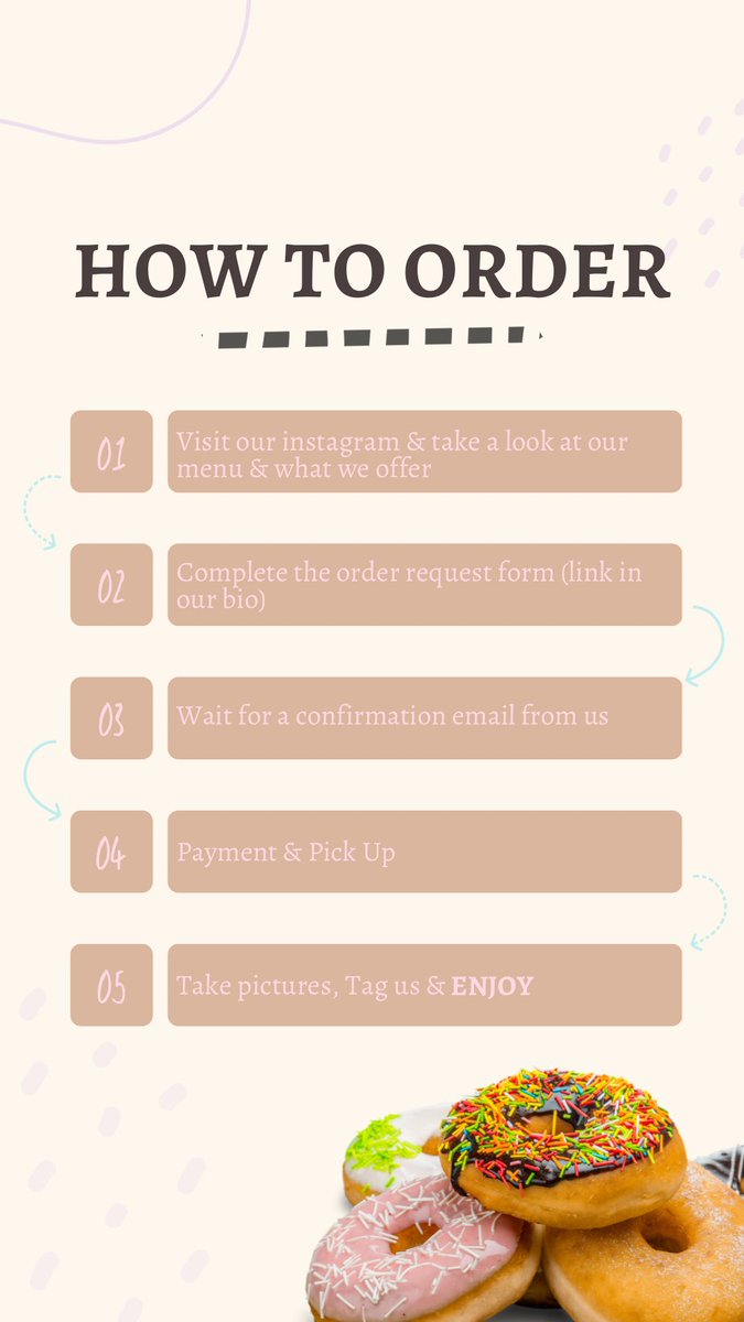bdadoughlicious's tweet photo. Happy Tuesday!✨🍩
•
•
If you are interested in placing an order with us, please follow these simple steps on how to place an order🍩🧾
•
•
#howtoorder #followthesteps #doughnuts #doughlicious #doughies #staytunedformoreupdates https://t.co/M0brlfz8h7