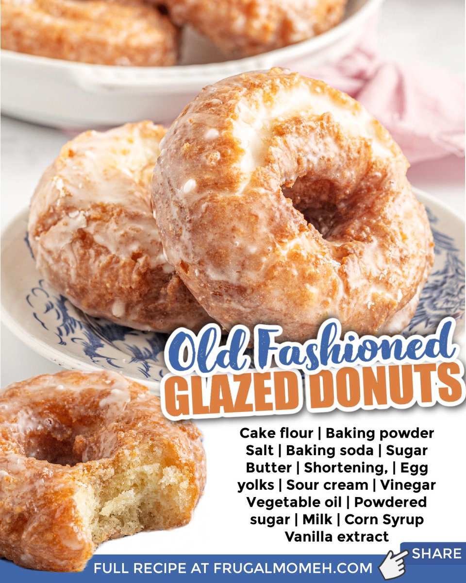 There is nothing better in this world than a plate of warm, freshly-made old fashioned glazed donuts with crispy exteriors and soft insides!

Get the FULL recipe &gt;&gt; frugalmomeh.com/old-fashioned-…