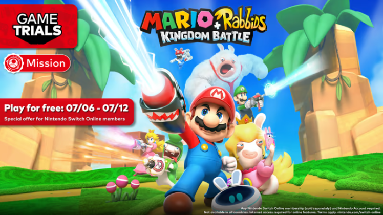 Brasil  Testes de Jogos – Assinantes do Nintendo Switch Online poderão jogar  Mario + Rabbids Kingdom Battle completo entre 05 e 13 de Julho