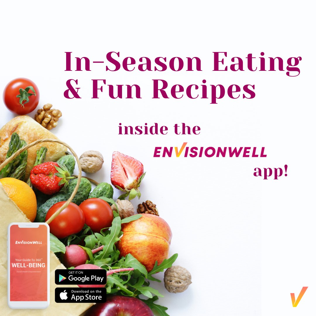 EnvisionWellApp's tweet photo. Sneak peak at one of our upcoming July Challenges, only available in the EnvisionWell App! Take advantage of the delicious food this season has to offer! #summerrecipes #julychallenge #healthyeating 
Download now, for free! https://t.co/7fVMtt9iN0 https://t.co/XDrJRMFZBD